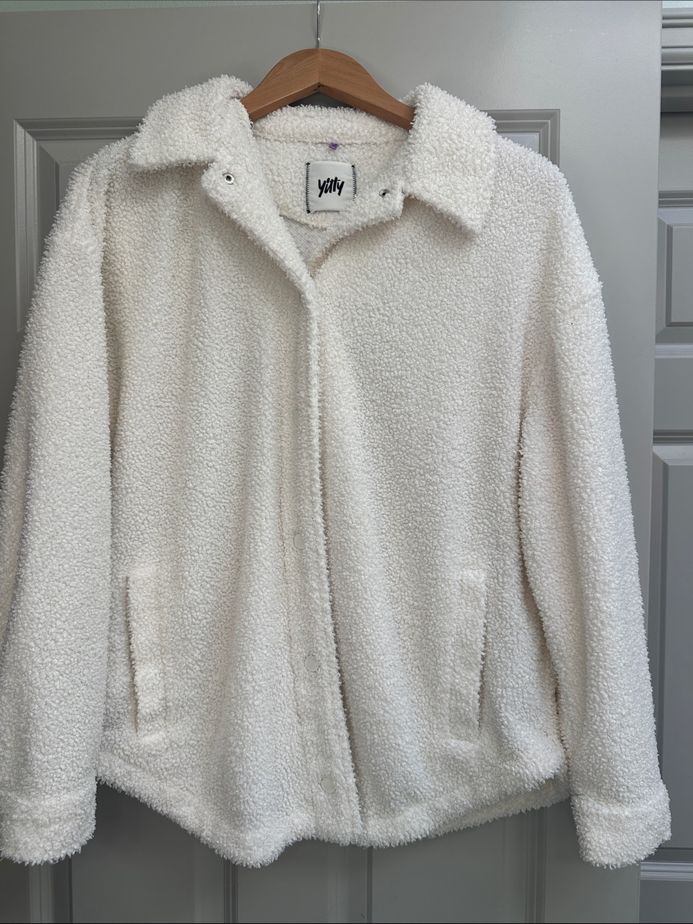 YITTY Cream Teddy Sherpa Jacket - Plush Women's Coat